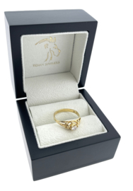 Antiek Gouden Solitair Ring 0.18 ct Briljant Geslepen Diamant H/VS2