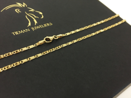 14 K Gouden Valkoog Schakel Ketting - 45,5 cm / 5,6 g