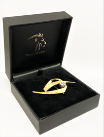 18 K Gouden Design Broche 0.25 ct Briljant Geslepen Diamant G/ VVS1