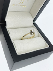 14 Karaat Gouden Solitair Ring 0.18 ct Briljant Geslepen Diamant G/VVS