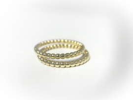 Set 14 K Gouden Pareldraad Aanschuif Ringen Bolletjes