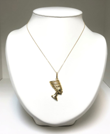 14 K Gouden Ketting Hanger - Nefertiti / Egypte / Grote Koninklijke Vrouwe