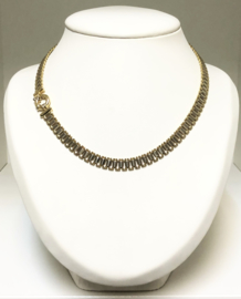 14 K Bicolor Gouden Rolex Slot Collier - 46 cm / 29,05 g