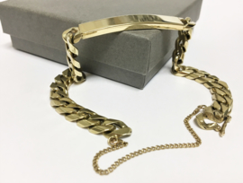 14 K Massief Gouden Gourmet Plaat Armband - 22,3 cm / 47,45 g