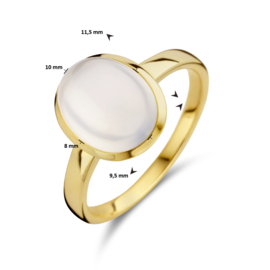 14 K Geelgouden Dames Ring 3,25 crt Cabochon Geslepen Maansteen