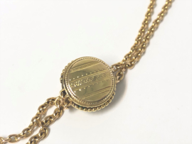 14 K Massief Gouden Victoriaans Sautoir / Horloge Ketting - Datering 1865