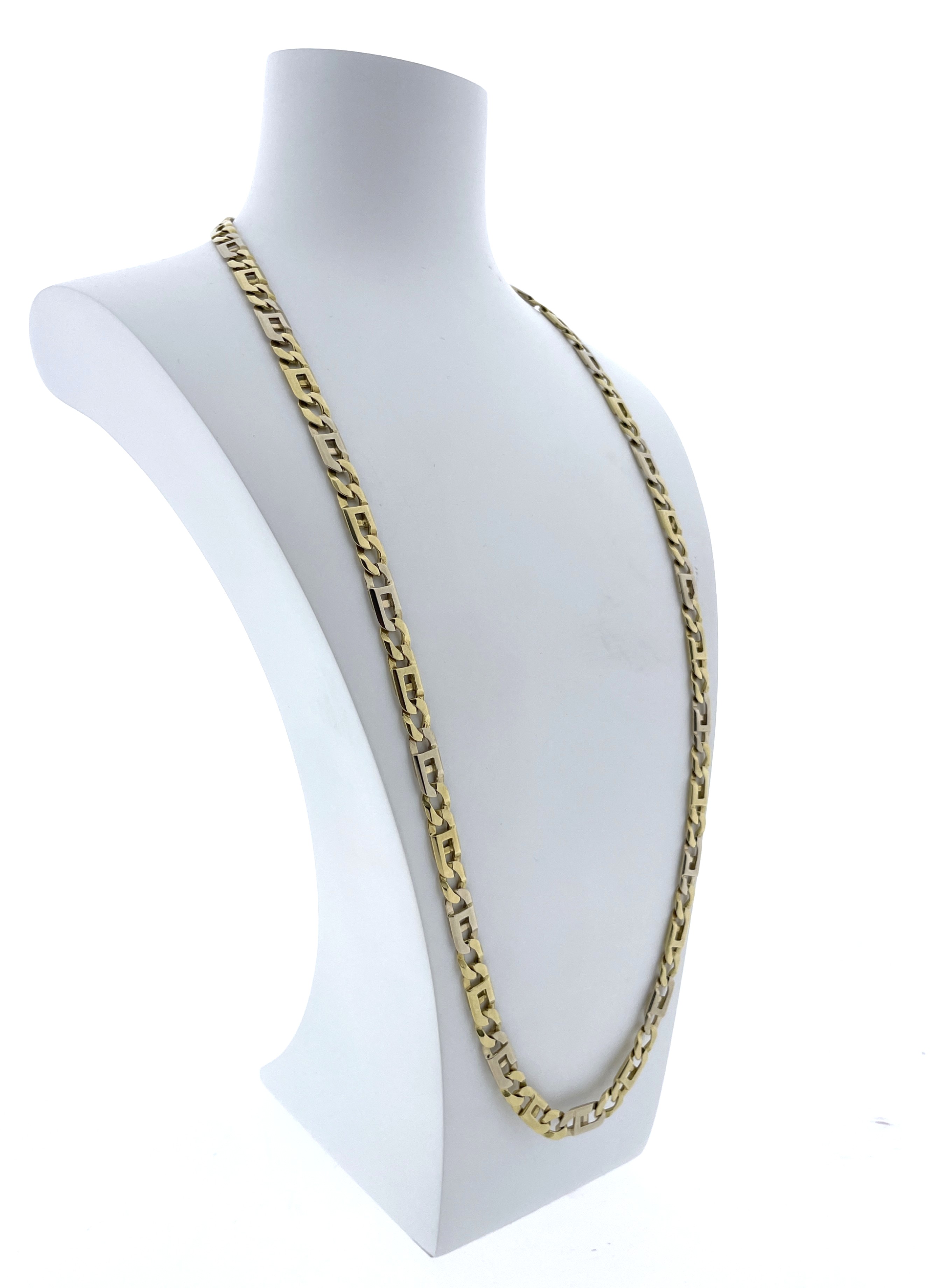 18 Karaat Massief Bicolor Gouden Rolex Schakel Ketting - 70 cm / 59.1 g / 7 mm