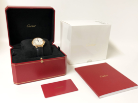 Ballon Bleu De Cartier Watch 36 MM, Rose Goud, Leer,  Diamant - Full Set / Nieuw