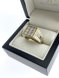 14 Karaat Bicolor Gouden Rolex Ring Heren 1.55 ct Briljant Geslepen Diamant G/VS - 12.6 g