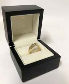 18 K Bicolor Gouden Bandring 0.05 crt Briljantgeslepen Diamant G / VVS1