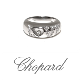 18 K Witgouden Chopard Love Ring Happy Diamond - 11,3 g