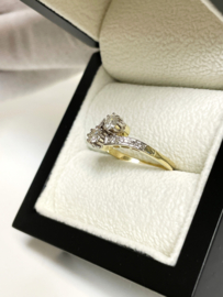 Gouden Slagring Toi et Moi 0.46 ct Briljant Geslepen Diamant D/IF