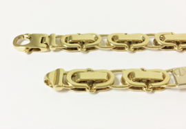 Grove 14 K Bicolor Gouden Konings Armband - 23,5 cm / 43,05g