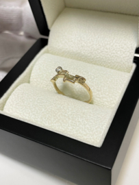 Paul van den Hout - Handvervaardigd 14 K Gouden Ring 0.06 ct Diamant - Loupezuiver