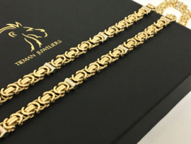18 K Bicolor Gouden Koningsketting 64 cm / 91,96 g