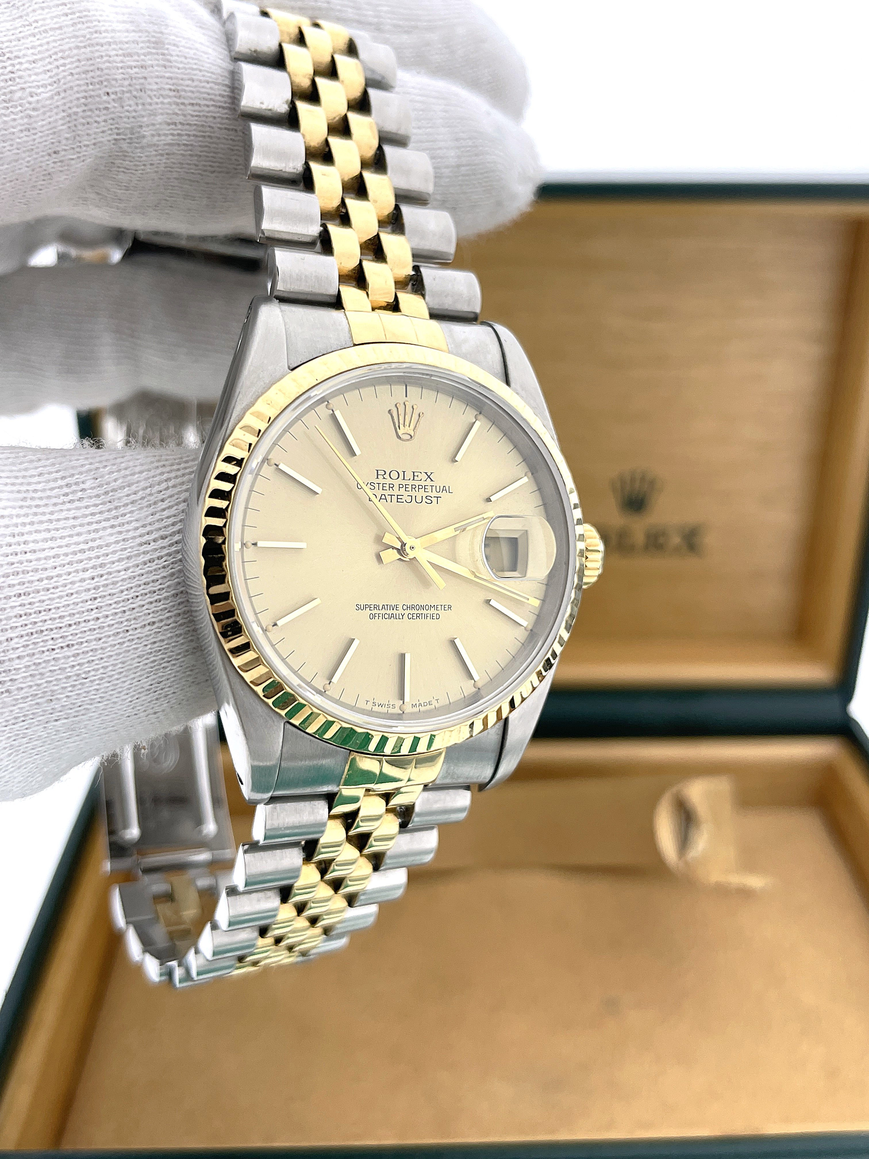 Rolex Datejust 16233 Goud/Staal 36 mm Heren Polshorloge - 1991 / Set