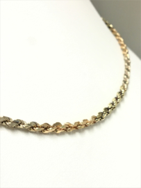 14 K Tricolor Gouden Draai Collier - 45 cm / 15,95 g