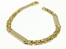 18 K Bicolor Gouden Konings Armband - 21 cm / 22 g
