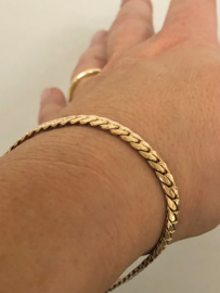 14 K Rosé Gouden Gourmet Schakel Armband - 19,5 cm / 6,5 g