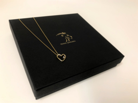 14 K Gouden Gourmet Collier Hanger / Glijder Hart - Cubic Zirkonia