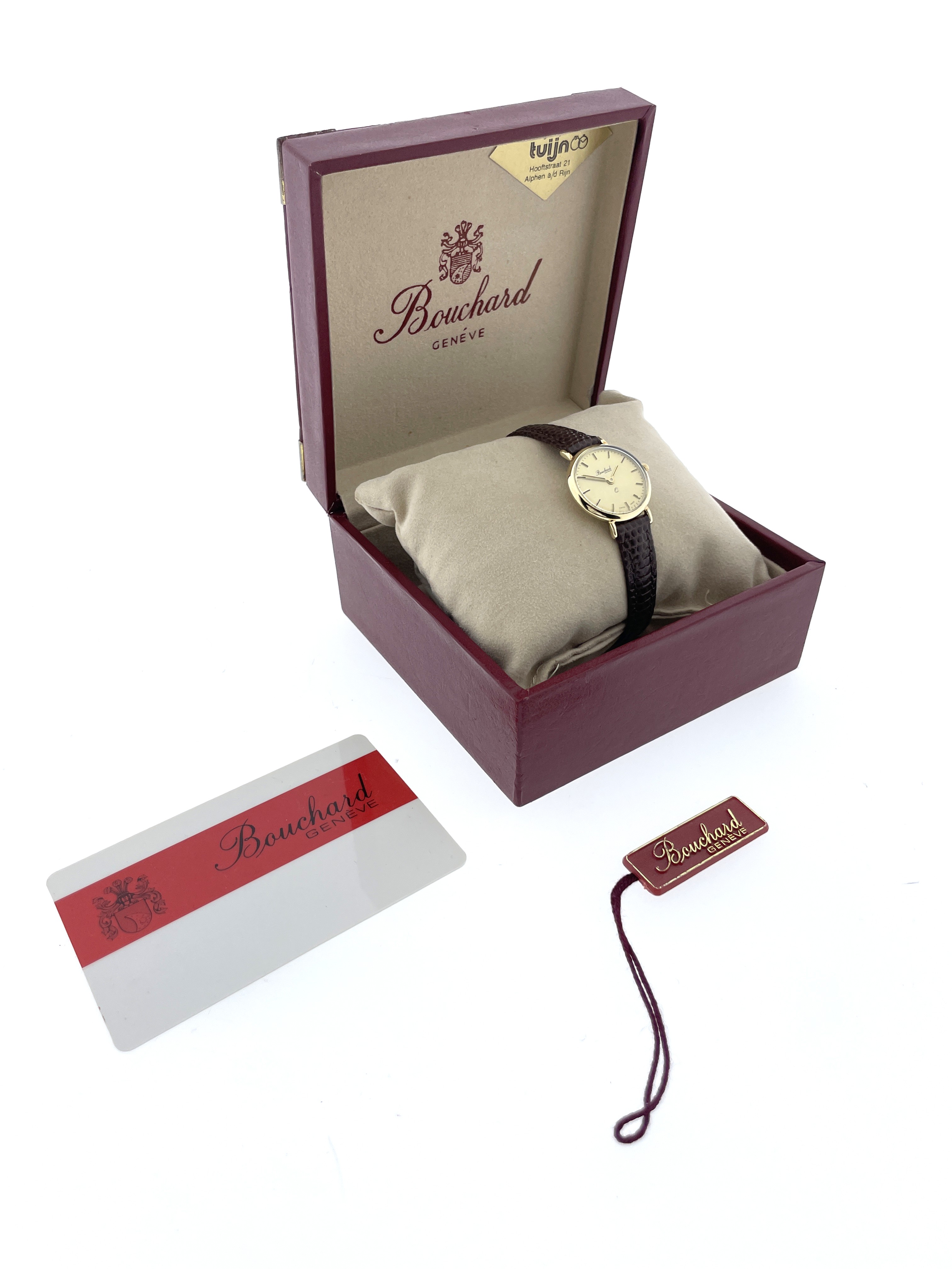 Bouchard Vintage 14 Karaat Gouden Dames Horloge in Bouchard Cassette