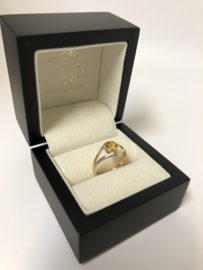 14 K Gouden Bandring Briljantgeslepen Citrien
