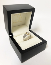 18 K Bicolor Gouden Solitair Ring ca 0.50 ct Briljant Geslepen Diamant Top Wesselton