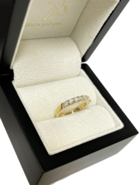 14 K Massief Gouden Rijring Half Memoire Ring 0.50 ct Diamant - G / VS