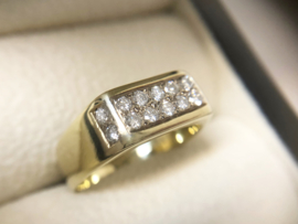 14 K Gouden Heren Ring 0.35 crt Briljantgeslepen Diamant G-VS2/SI