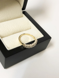 14 K Bicolor Gouden Rijring 0.25 ct Briljant Geslepen Diamant - H / VS