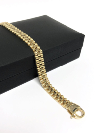 14 K Massief Gouden Rolex Schakel Armband President - 21,5 cm / 17,03 g / 6,4 mm