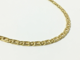 18 K Massief Gouden Valkoog Schakel Ketting - 51 cm / 21,25 g