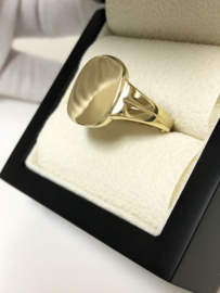 14 K Antiek Gouden Heren Zegelring - Glad