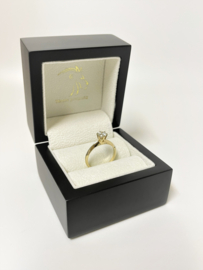 14 K Gouden Solitair Ring 0,51 ct Diamant F / VS1 - Inclusief Diamant Certificaat