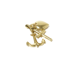 14 Karaat Gouden Hanger - Hoop Geloof Liefde / 2 cm