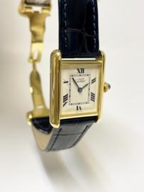 Must de Cartier Tank Midsize Quartz White Roman Dial Deployante Incl Cartier Garantie