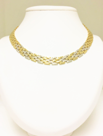 18 K Gouden Schakel Collier 0.84 crt Briljantgeslepen Diamant