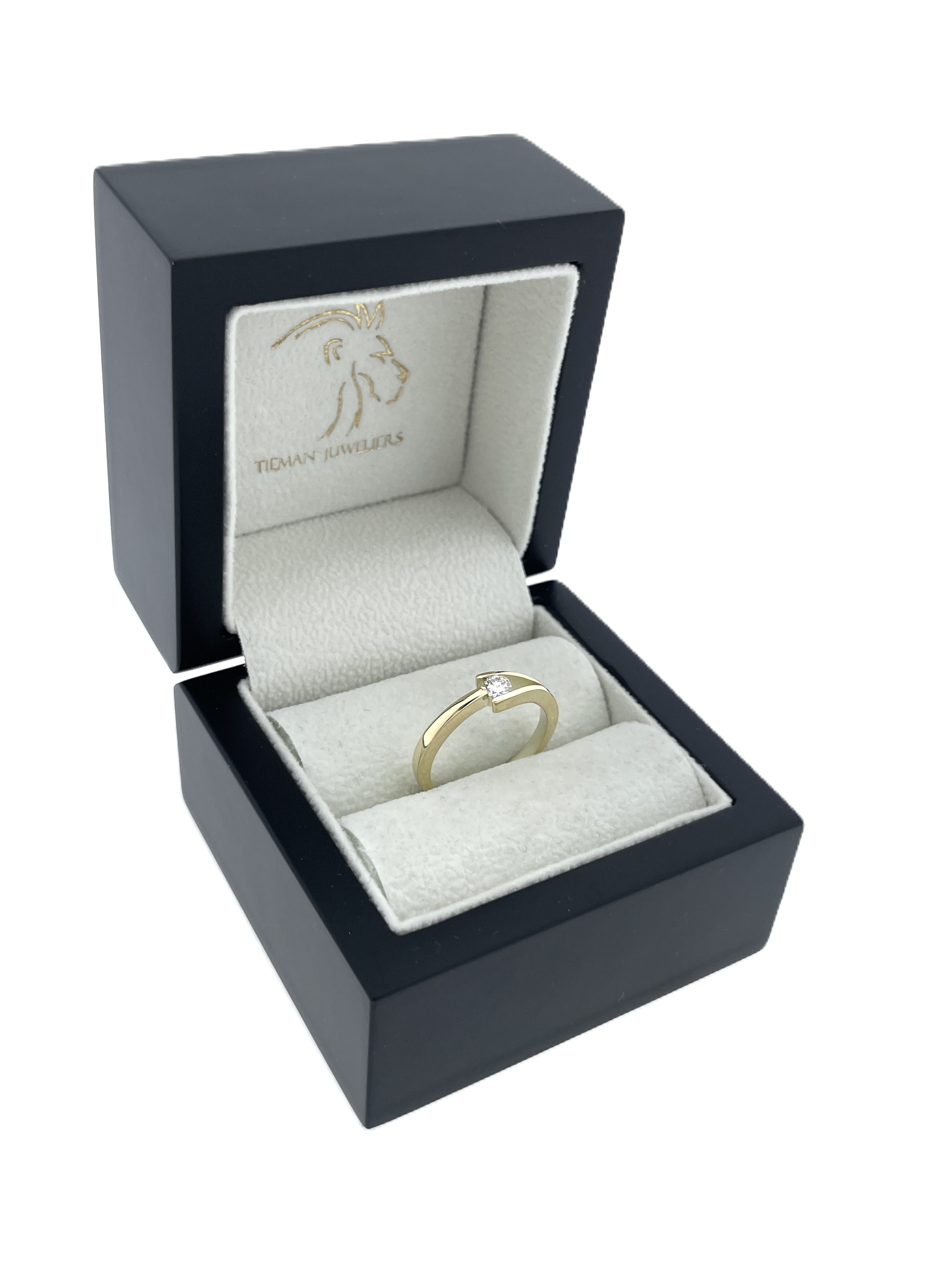 14 Karaat Gouden Fantasie Ring 0.15 ct Briljant Geslepen Diamant G/VS2