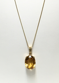18 K Antiek Gouden Hanger Facetgeslepen Citrien