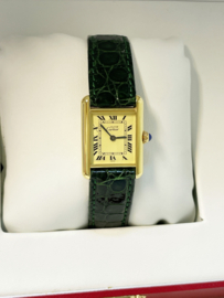 Must de Cartier Tank Midsize Quartz Ivory Roman Dial - Bahama Groen