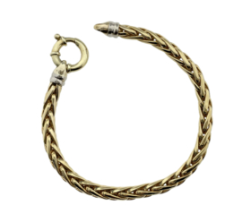PALMIERO Jewelry Set 14 Karaat Gouden Vossenstaart Slot Collier + Armband - 5.5 mm / 45.34 g