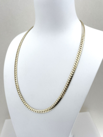 14 Karaat Massief Gouden Gourmet Ketting Gewalst - 46 cm / 25.2 g / 4.5 mm
