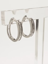 Witgouden Oorhangers 0.33 crt Baguette Geslepen Diamant Wesselton VS1