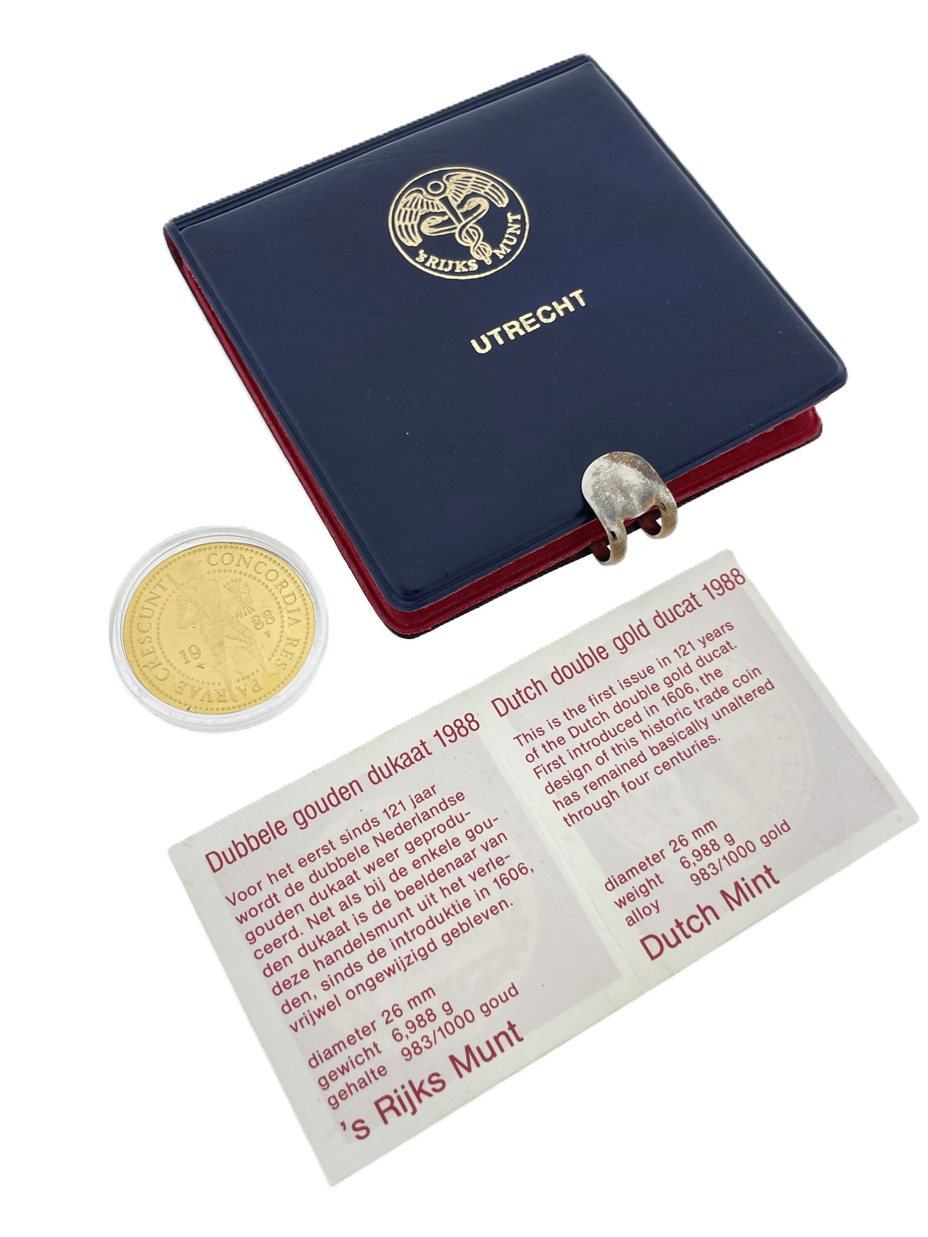 Dubbele Gouden Dukaat 1988 - 23,6 Karaat Goud / In cassette + Certificaat