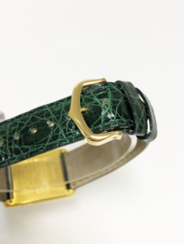 Must de Cartier Tank Large Quartz 590005 Ivory Arabic Dial Smaragd Groenlederen Band