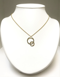 14 K Massief Gouden Anker Collier Hanger Ringen Diamant - 42 cm