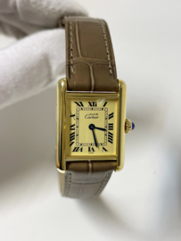 Must de Cartier Tank Midsize Quartz Ivory Roman Dial - Taupe / Incl Garantie Cartier