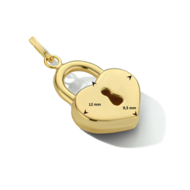 14 K Gouden Hanger Hart Slot - 9.5 x 12