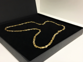 18 K Bicolor Gouden 'Mancini' Schakel Ketting - 50 cm