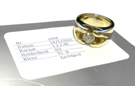 Zware Massief Gouden Heren Ring 1.40 ct Diamant - Inclusief HRD Diamond Certificate / 33.6 gram